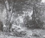 Hische in Covert am Flub von Plaisirfontaine, Gustave Courbet